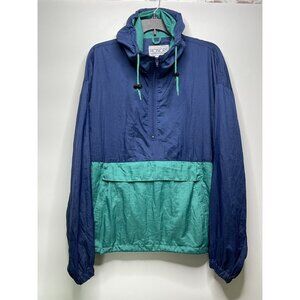 Honors Windbreaker Hooded Jacket Men's M Black Green Colorblock Vintage 90's